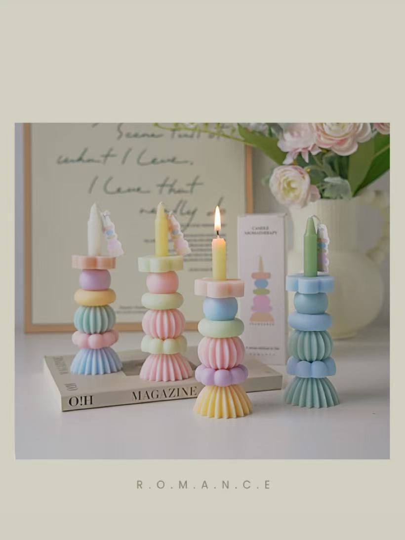 Fragrance Home Decor - Bougie parfumée artisanale géométrique à plusieurs